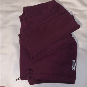 Maroon gymshark cropped hoodie
